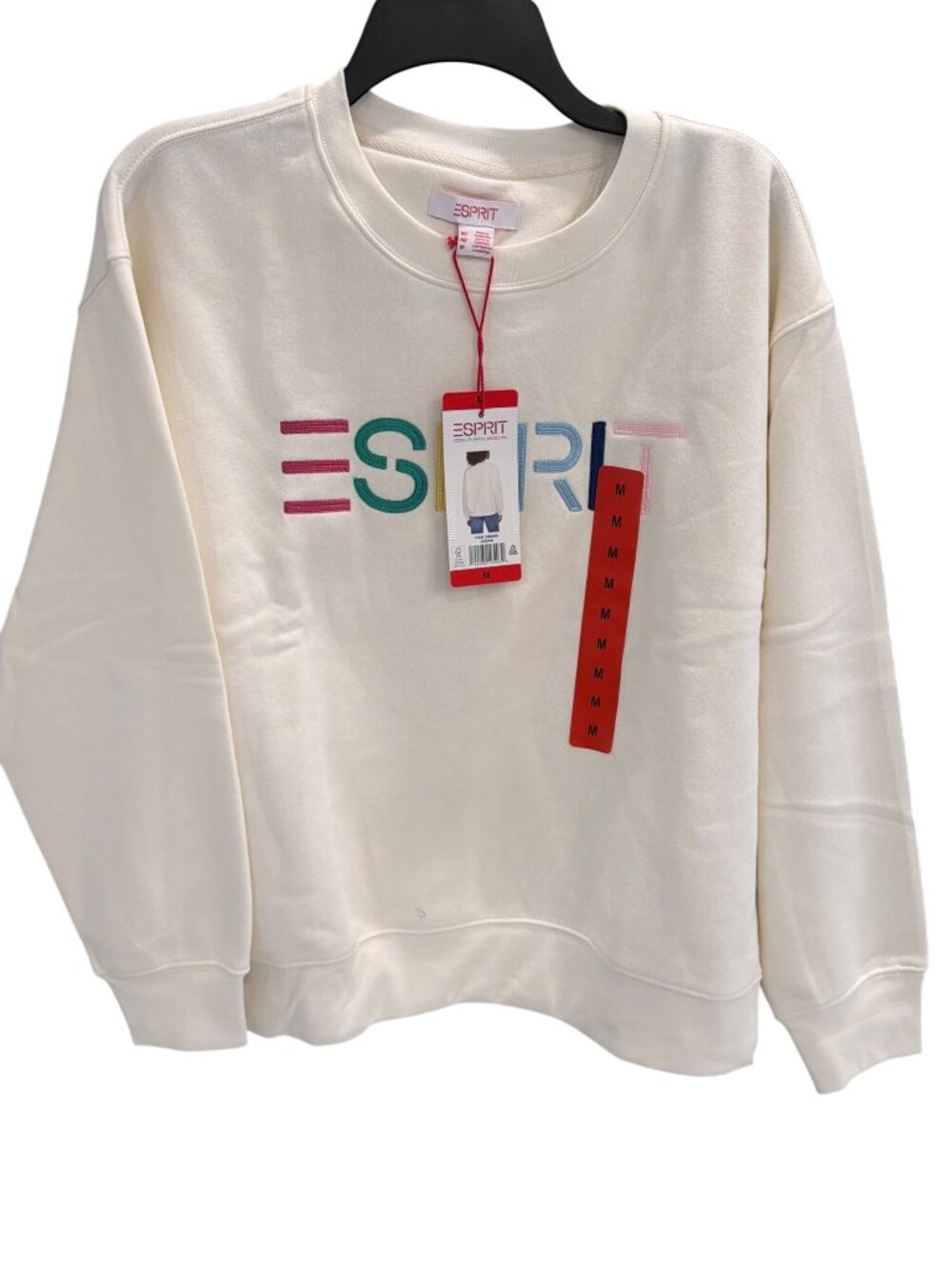 Viral Gen X Esprit Womens Cream Sweatshirt Multicolor Logo Medium Cotton Blend - Picture 2 of 4